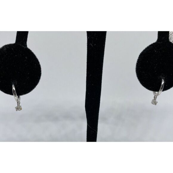 Elsie May EME626-SLV Diamond Dangle Drop Earrings Sterling Silver MSRP$275 NM293 - Picture 1 of 4